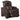 brown leather power recliner set