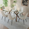 Stark Koda Glass and Walnut wood Dining Table Set with Beige Chairs at Kudartt Furniture and Mattress for $1499