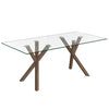 Stark Koda Glass and Walnut wood Dining Table Set with Beige Chairs at Kudartt Furniture and Mattress for $1499