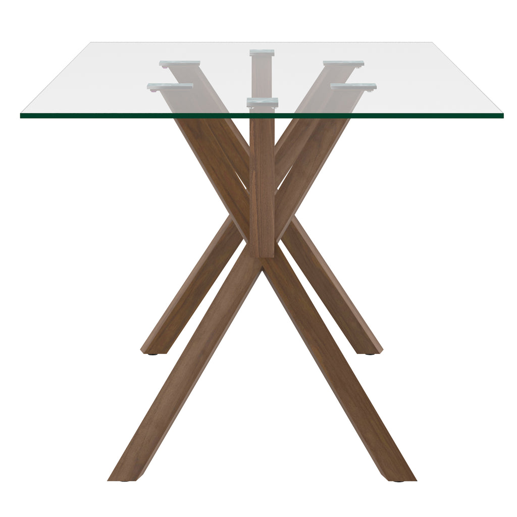 Stark Koda Glass and Walnut wood Dining Table Set with Beige Chairs at Kudartt Furniture and Mattress for $1499