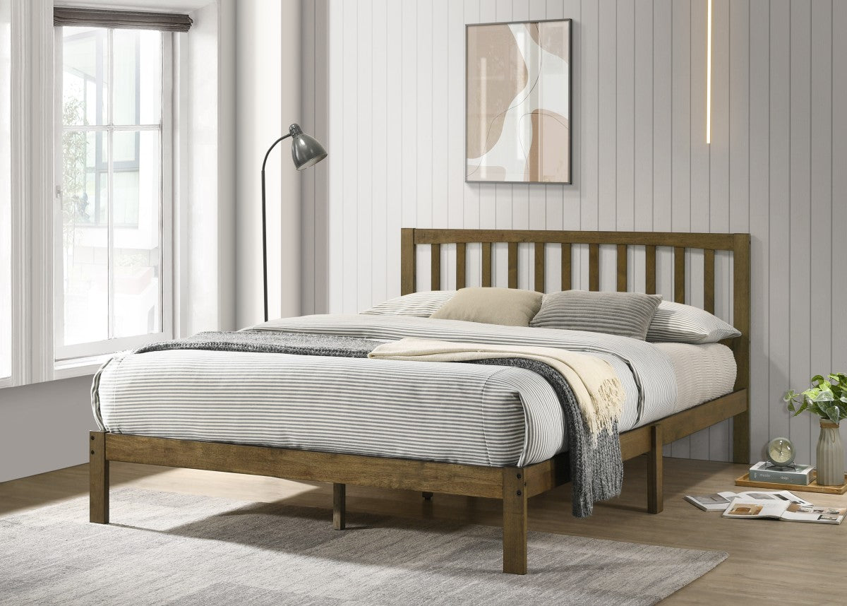 Platform Bed Walnut Back Rests Walnut Wood Platform Bed - Kudratt Furniture - No Box Required