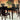 Brown wooden dining table with 6 chairs